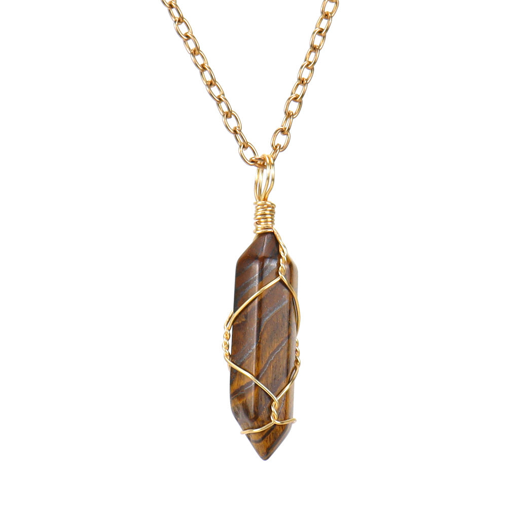 Handmade Winding Natural Stone Crystal Agate Necklaces