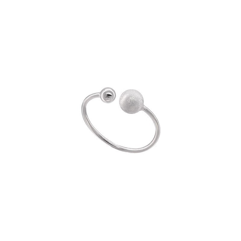 Simple Frosted Ball Female Niche High-grade Rings