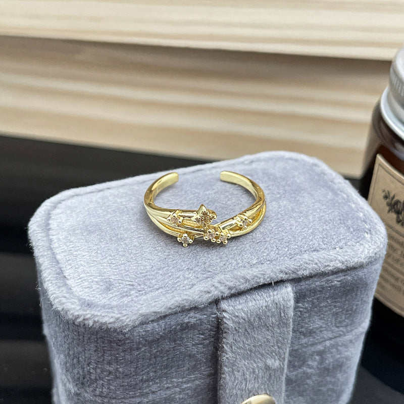 Small French Style Temperament Line Open Female Cold Sweet Rings
