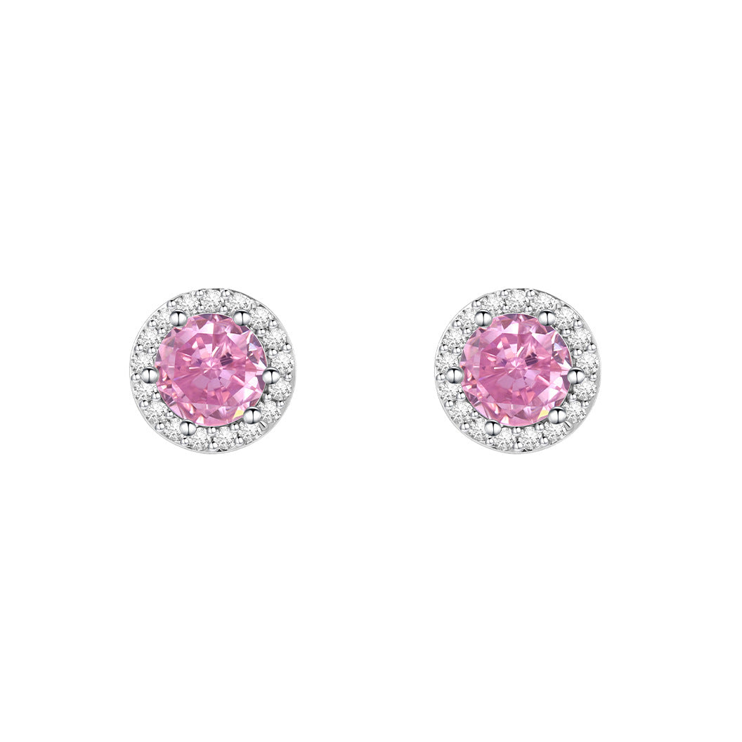 Titanium Steel Gold Ear Bone Round Zircon Earrings