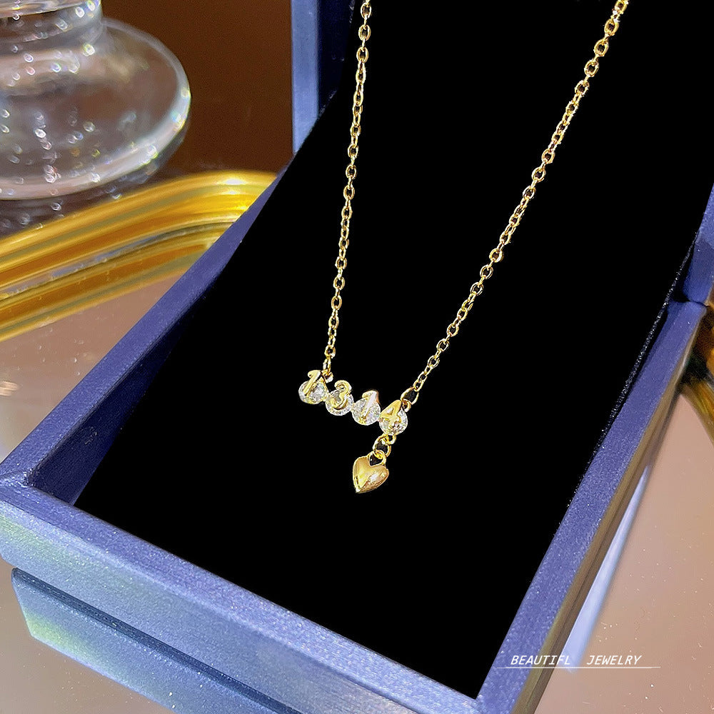 Women's Bow Zircon Clavicle Chain Titanium Steel Necklaces