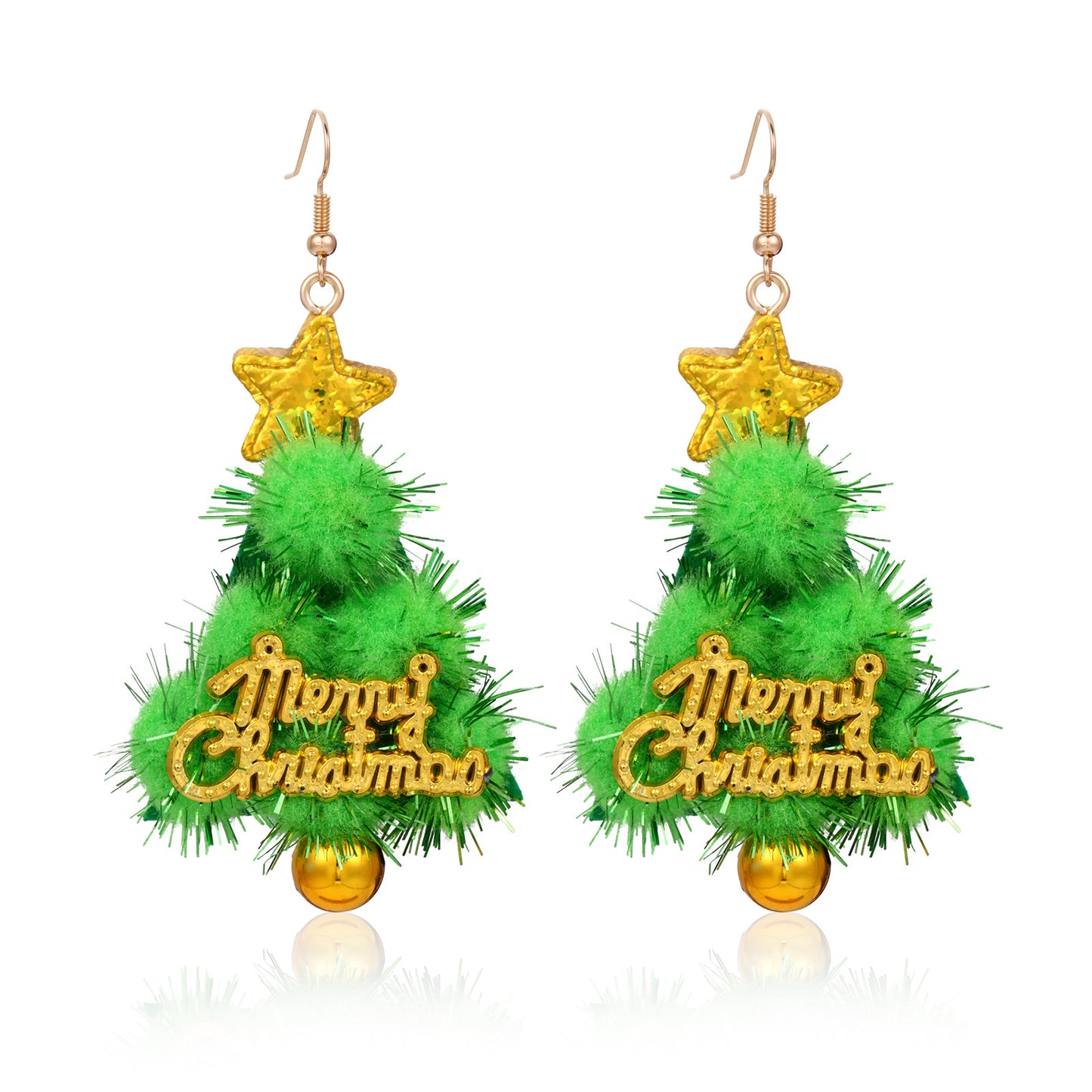Christmas Female Creative Fashion Dripping Oil Tree Earrings