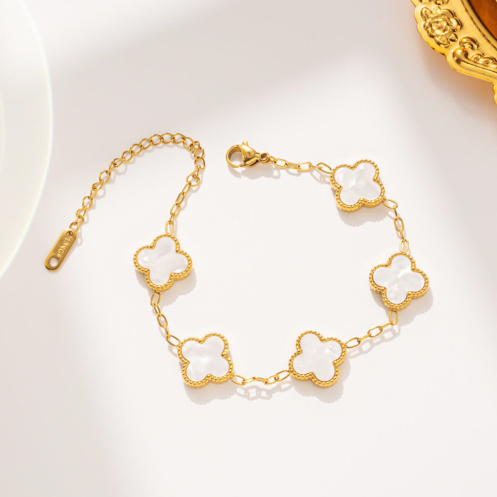 Belly Double-sided Fritillary Real Gold Plating Necklaces