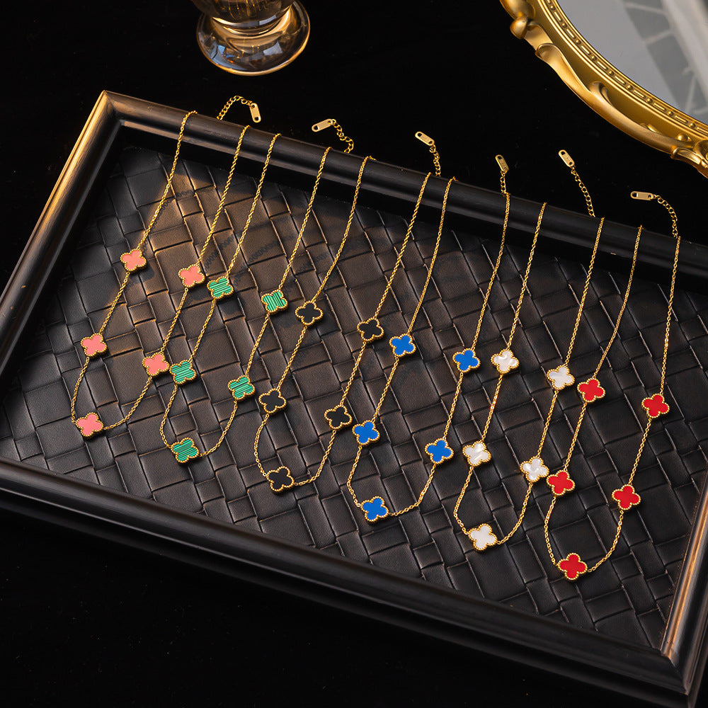 Belly Double-sided Fritillary Real Gold Plating Necklaces