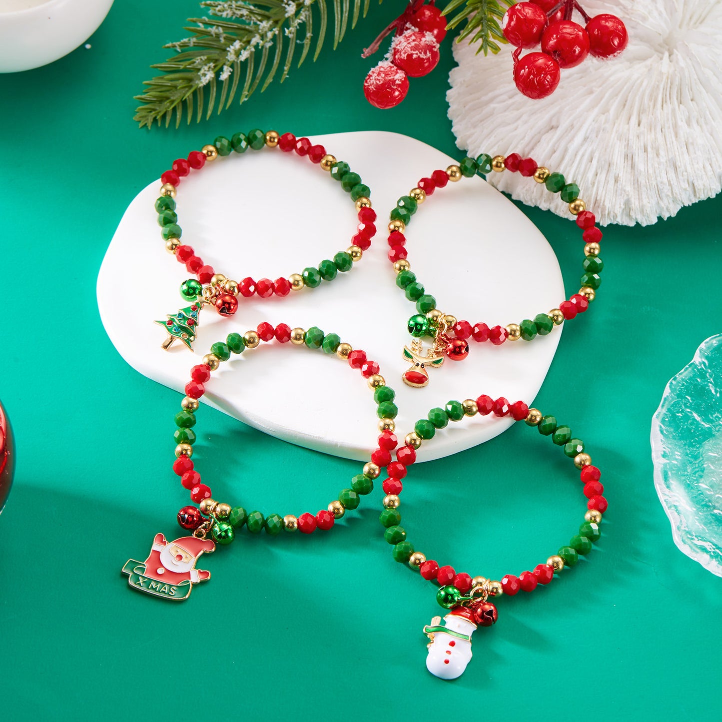 Ornament Santa Claus Tree Snowman Female Bracelets