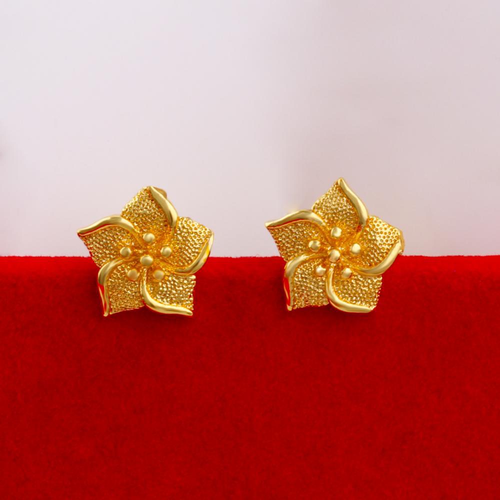 Women's Vietnam Placer Gold Simple Flower Simulation Rings
