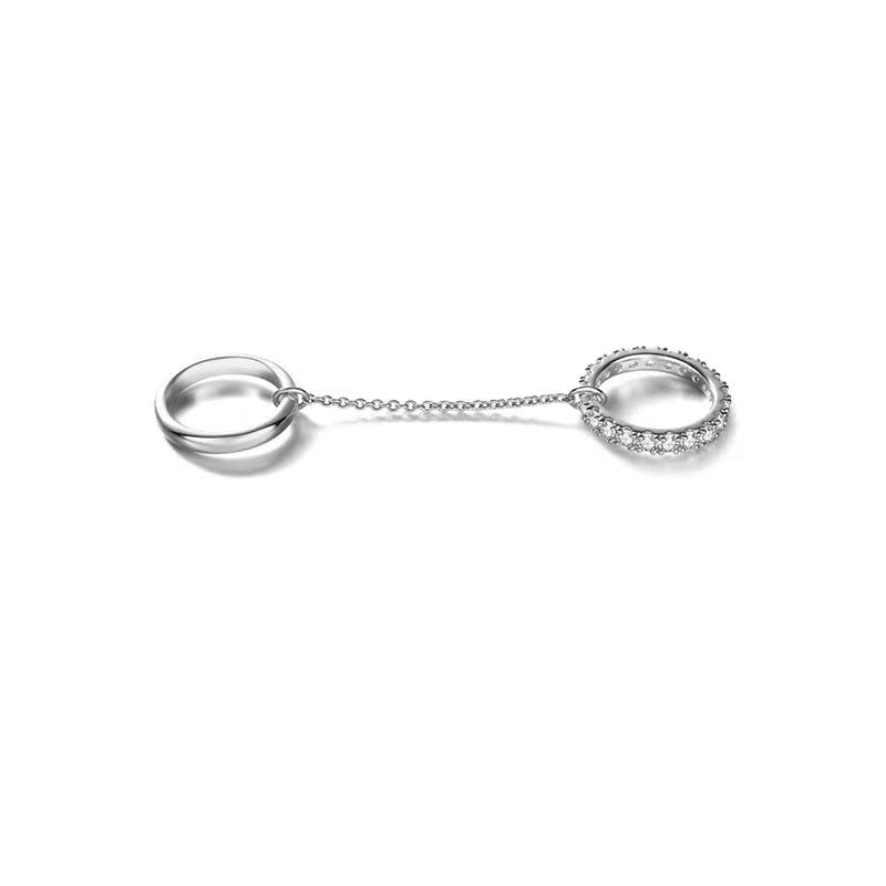 Women's Luxury Double Chain Color Matching Twin Simple Rings