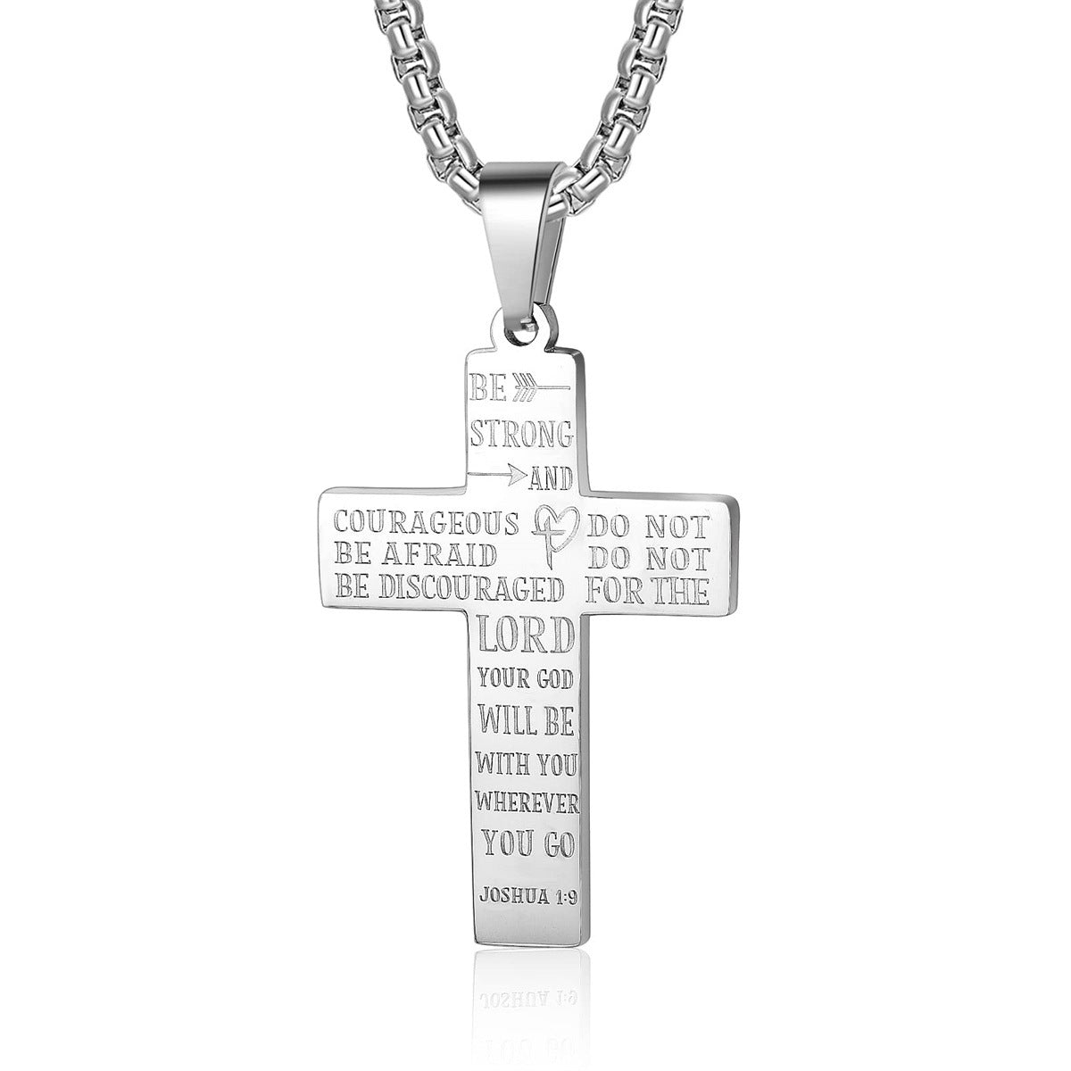 Men's Cross Stainless Steel Bible Patriotic Jewelry Inspirational Necklaces