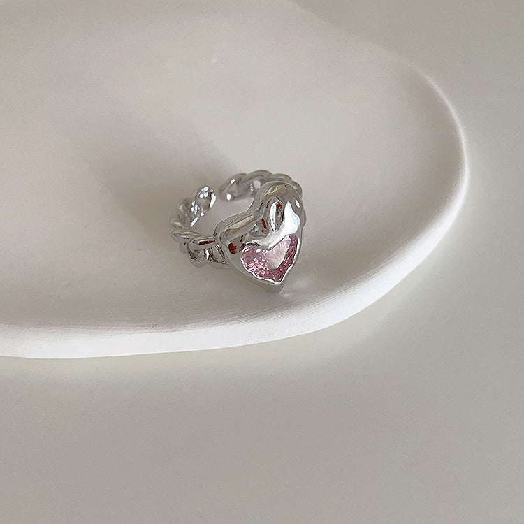 Sterling Sier Pink Zircon Female Open Niche Advanced Light Rings