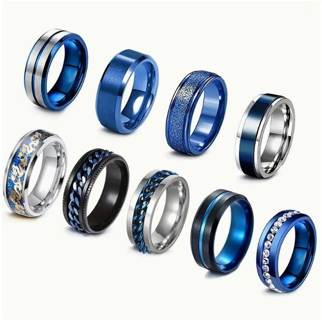 Pieces Suit Rotating Decompression Chain Titanium Rings