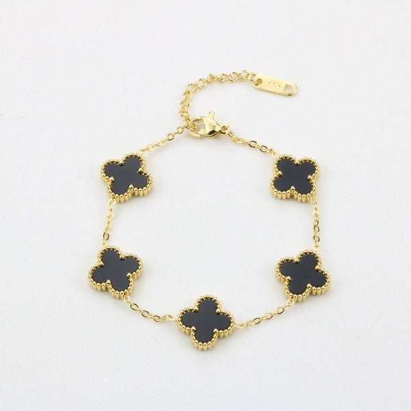Women's Version Four-leaf Clover Titanium Steel Light Luxury Gold Plating Bracelets