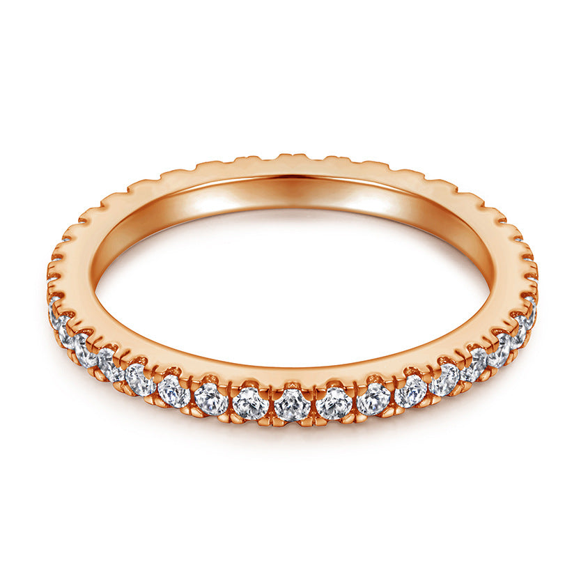 Inlaid Zircon Gang Drill Lettering Index Rings
