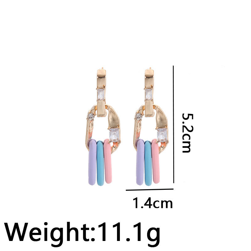 Fashion Design Candy Color Chain Female Dopamine Rings