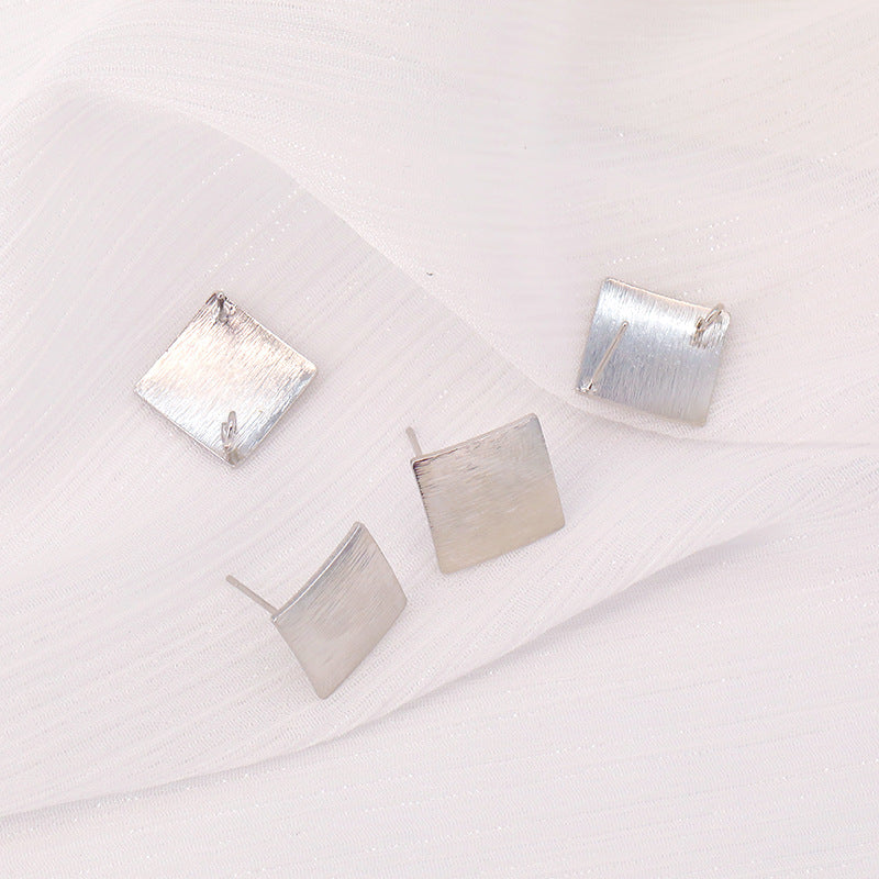 Vintage Geometric Double-sided Brushed Square Ear Earrings
