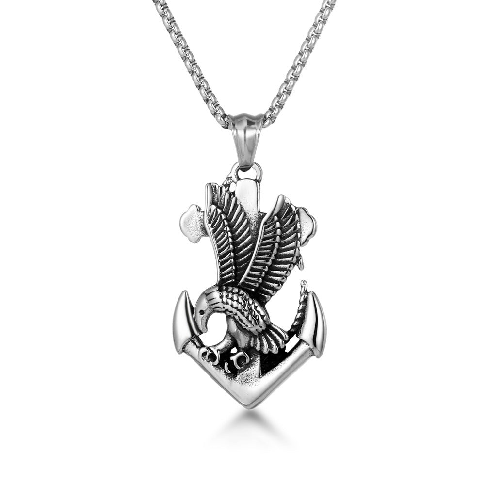 Men's Vintage Cross Ghost Head Titanium Fashion Necklaces