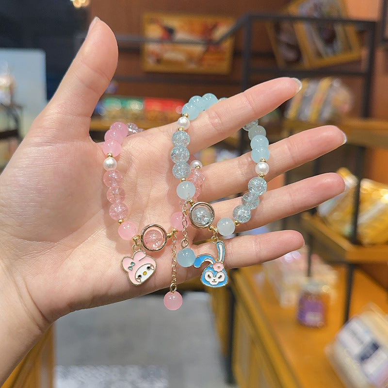 Children's Glazed Boxed String Crystal Beads Clow Jade Dog Bracelets