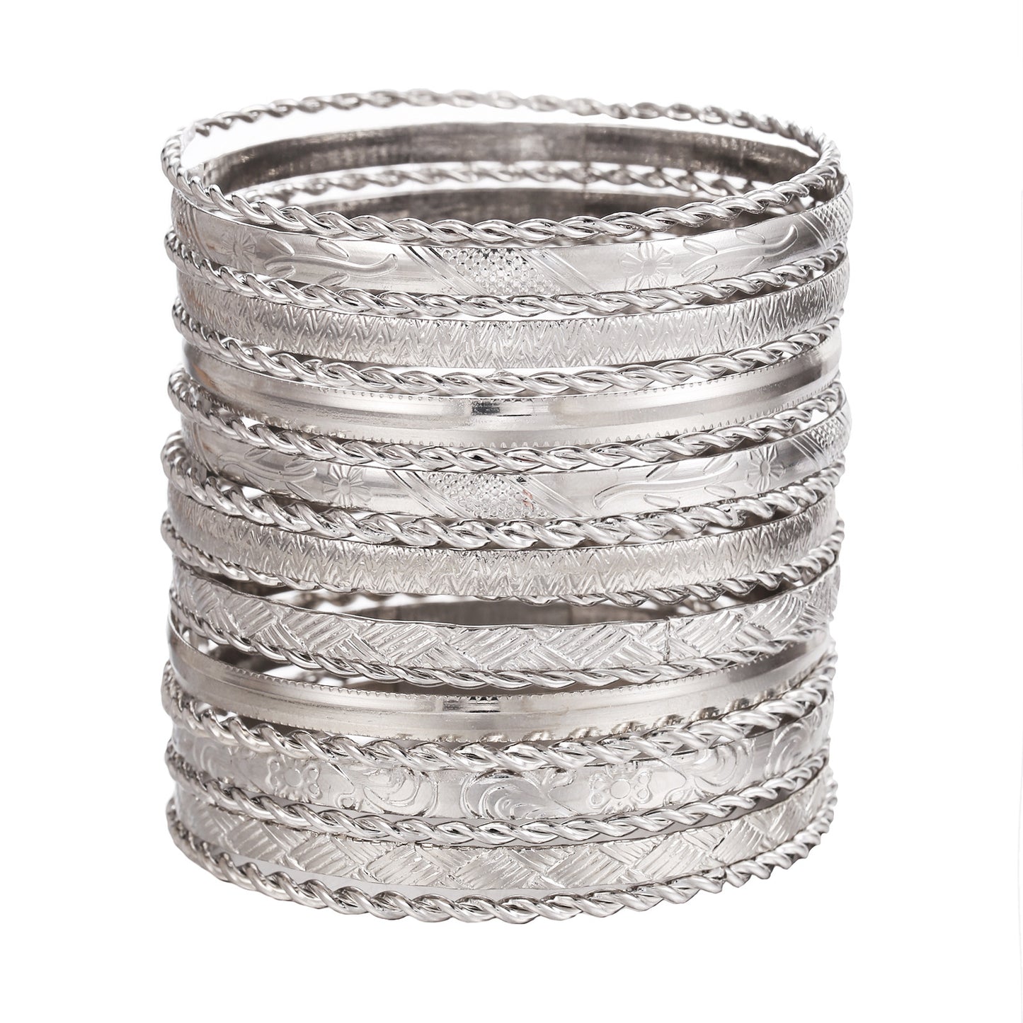 Women's Metal Retro Twin Gold Beating Pattern Bracelets