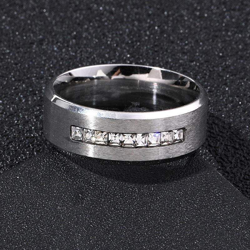 Fashion Beveled Carved Diamond Square Source Rings