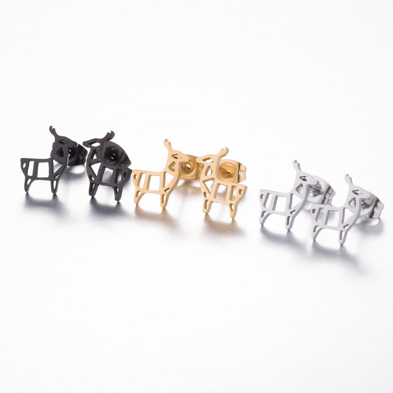 Aloofness Style Stainless Steel Cute Small Animal Fashion Earrings