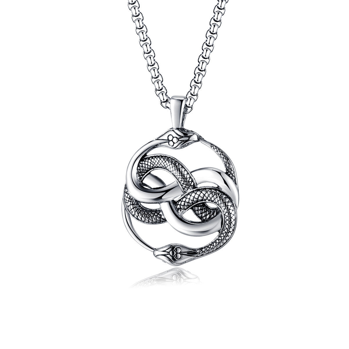 Men's Vintage Cross Ghost Head Titanium Fashion Necklaces