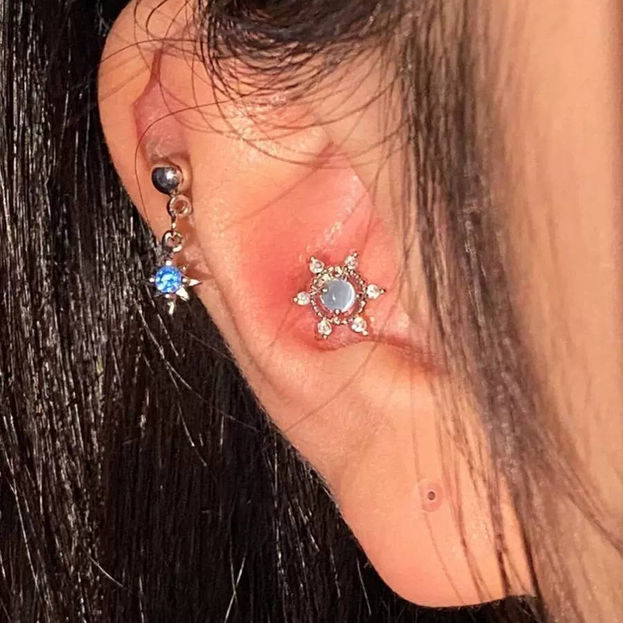 Ear Bone Titanium Steel Zircon High-grade Earrings