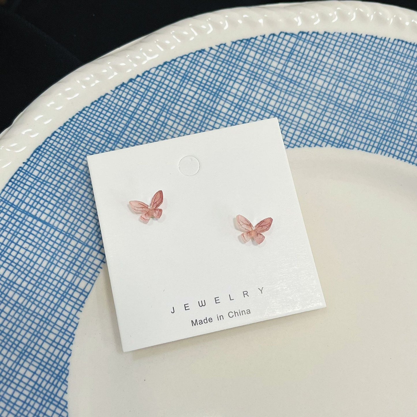 Fairy Three-dimensional Butterfly Suit Sier Small Earrings