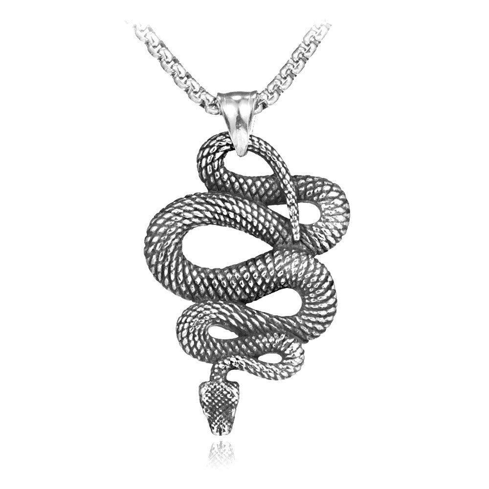Men's Vintage Cross Ghost Head Titanium Fashion Necklaces