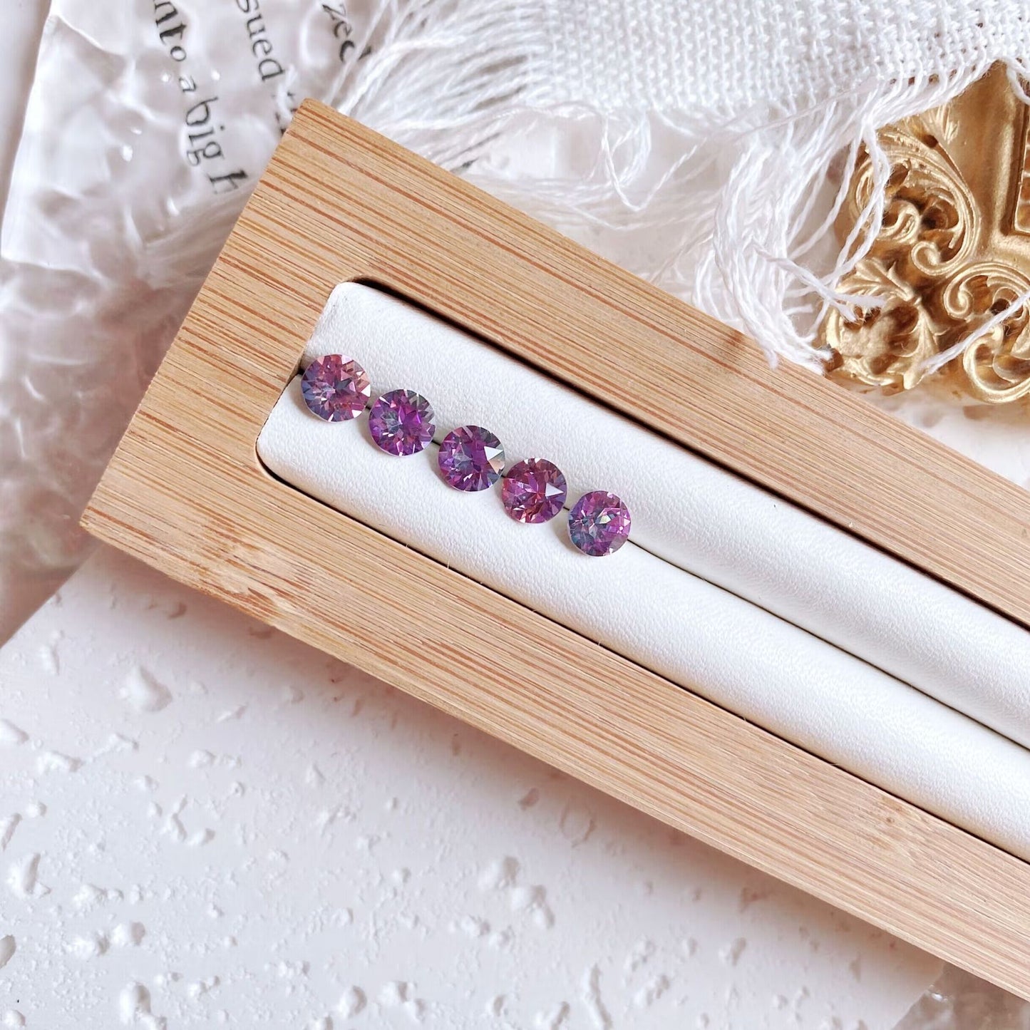 Coating Colorful Crystals Female Screw Tightening Earrings