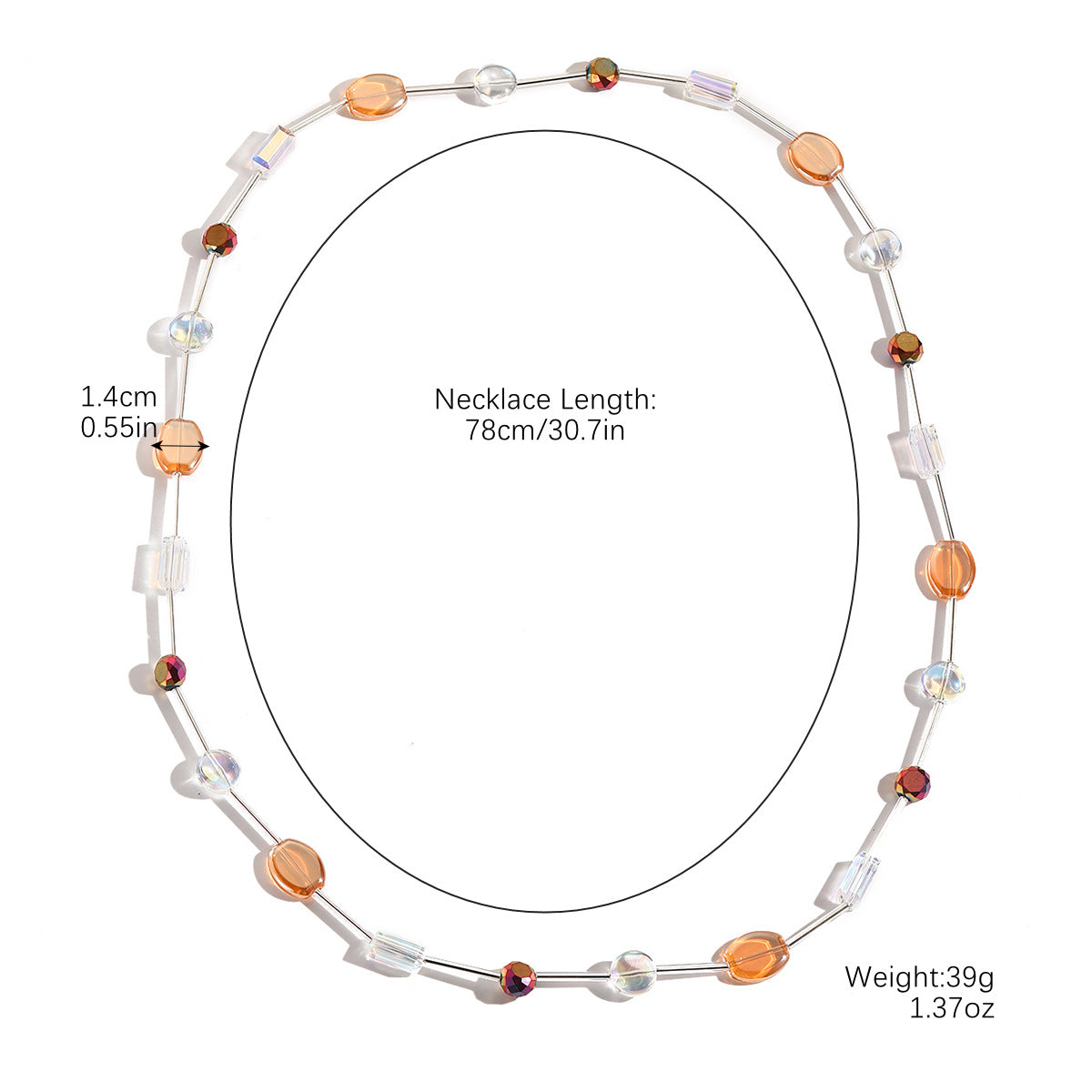 Women's Simple Cold Style Crystal Turquoise Beaded Necklaces
