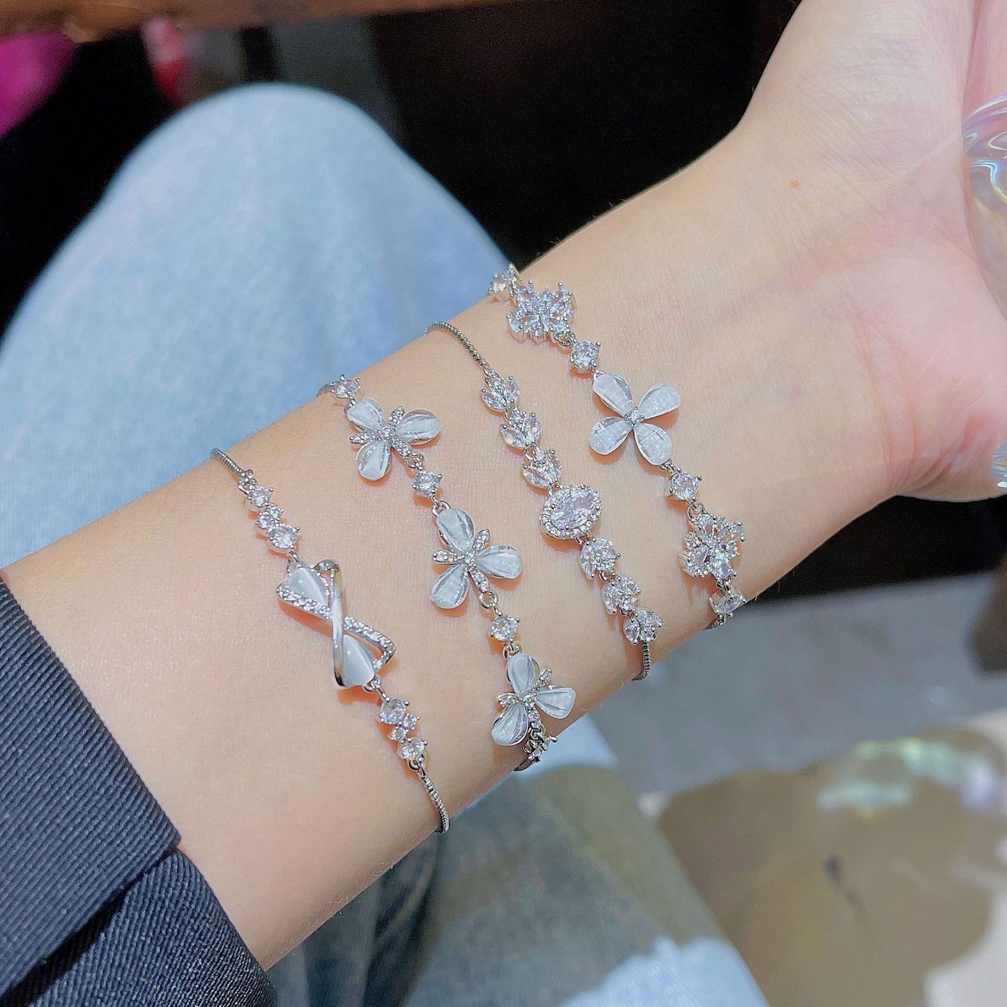 Style Elegant Copper Inlaid Zircon Female Summer Niche Design Bracelets