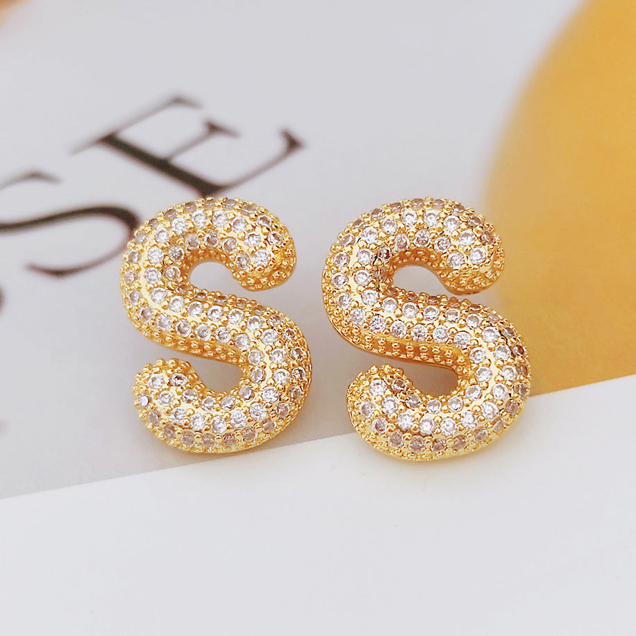 Fashion Balloon Bubble Cute Chubby English Earrings