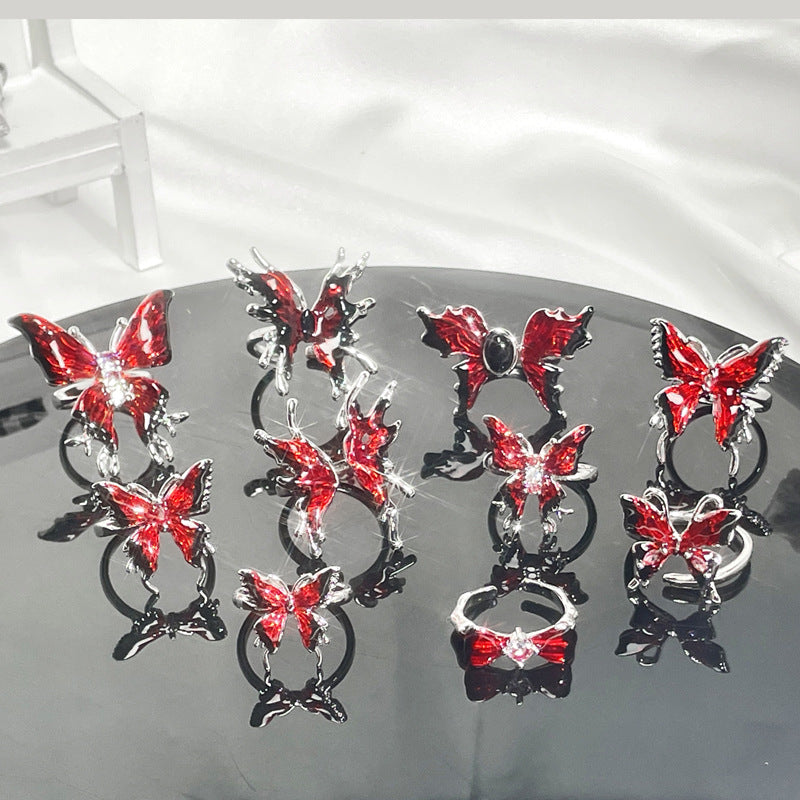 Glazed Butterfly Opening Female Temperamental Minority Rings