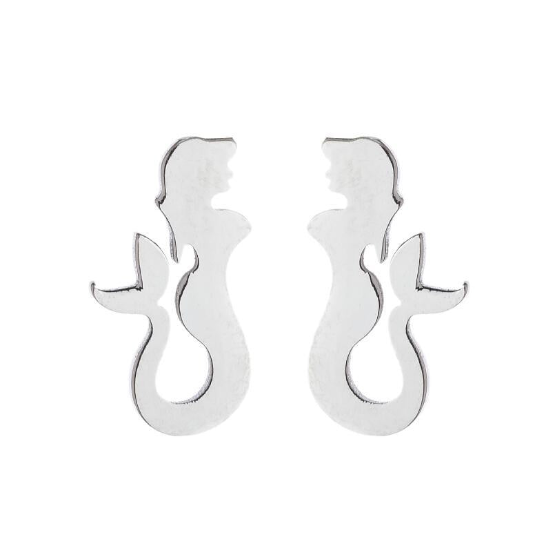 Summer Small Ear Fashion Mermaid Bone Earrings