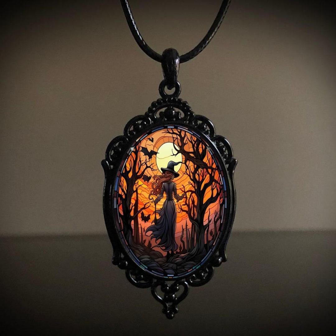 Billion Retro Gothic Crow Cross Witch Necklaces