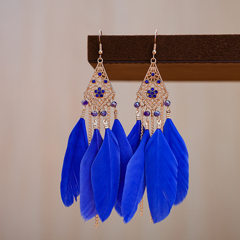 Feather Female Rhombus Spot Drill Your Earrings