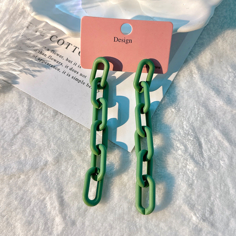 Fashion Design Candy Color Chain Female Dopamine Rings