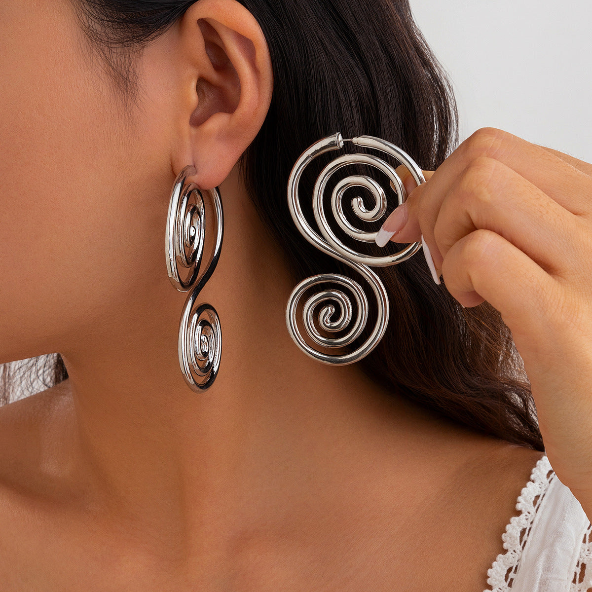 Geometric Conch Symbol Design Sense Exaggerated Earrings