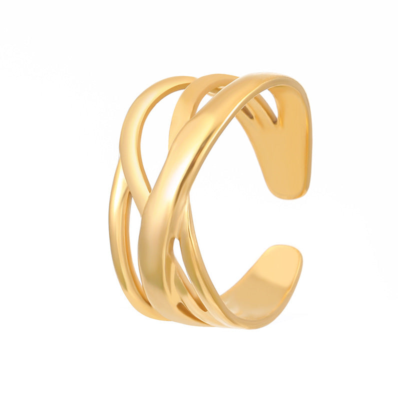 Advanced Exaggerated Stainless Steel Female Flower Rings