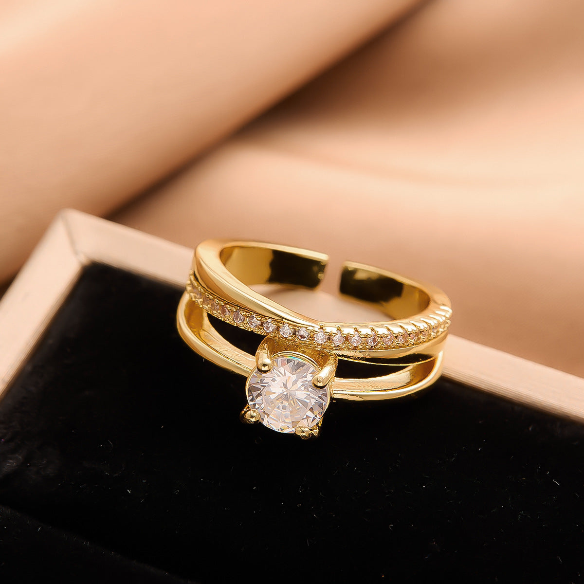 Real Gold Plated Copper Female Niche Rings