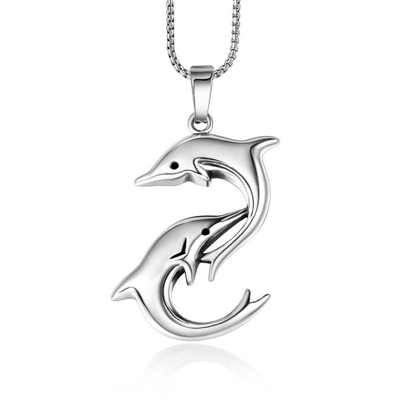 Men's Vintage Cross Ghost Head Titanium Fashion Necklaces