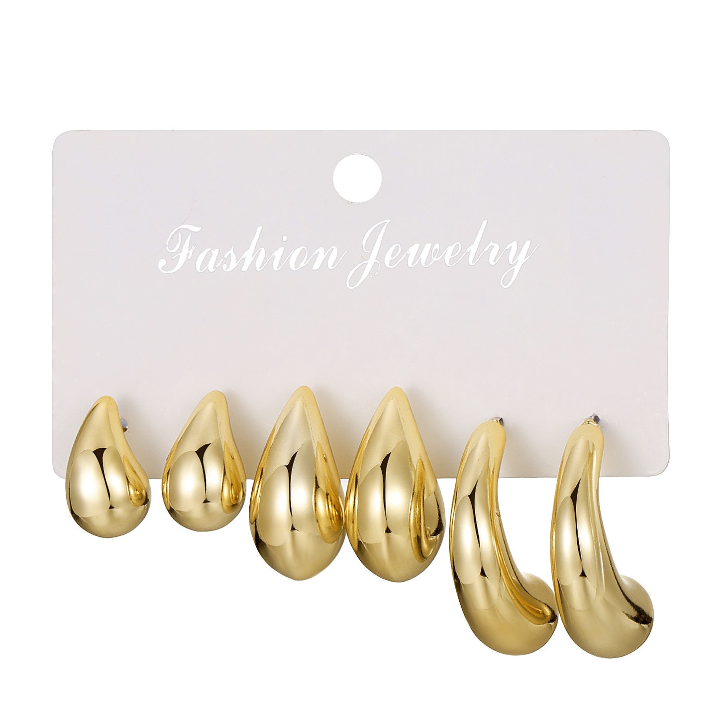 Type Irregular Card Set White Gold Color Earrings