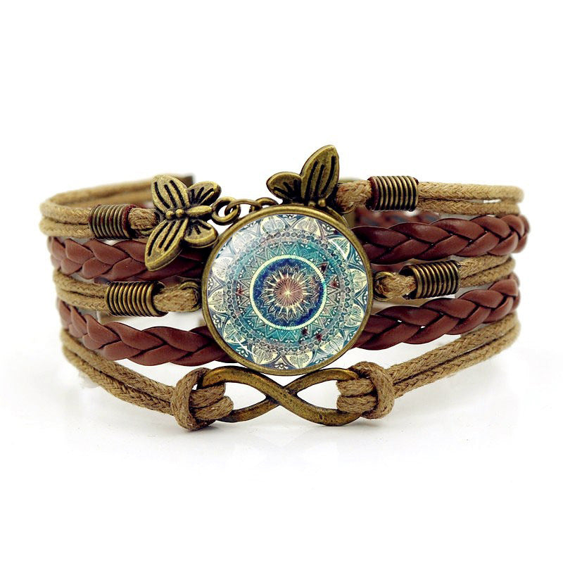 Life Female Butterfly Infinite Symbol Retro Woven Hand Jewelry Bracelets