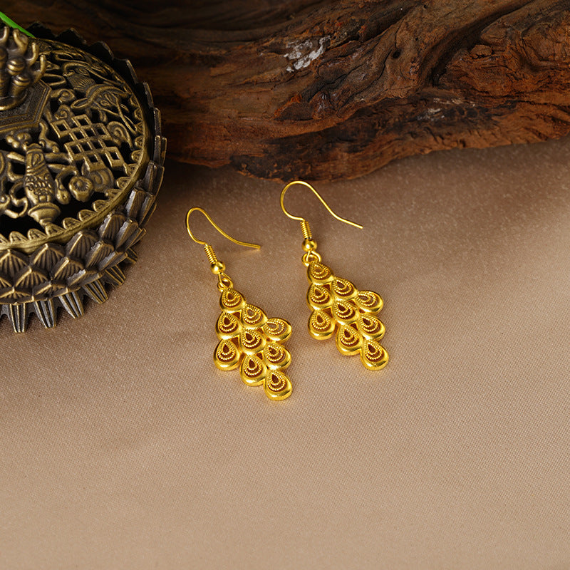 Bow Simulation Brass Decoration Vietnam Alluvial Gold Pendants