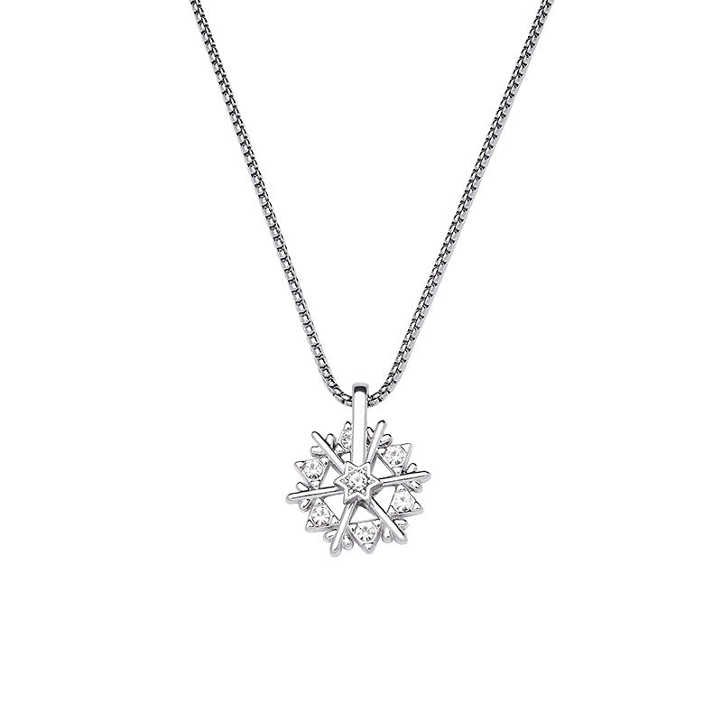 Rotatable Snowflake Decorative Female Summer Hip Hop Necklaces