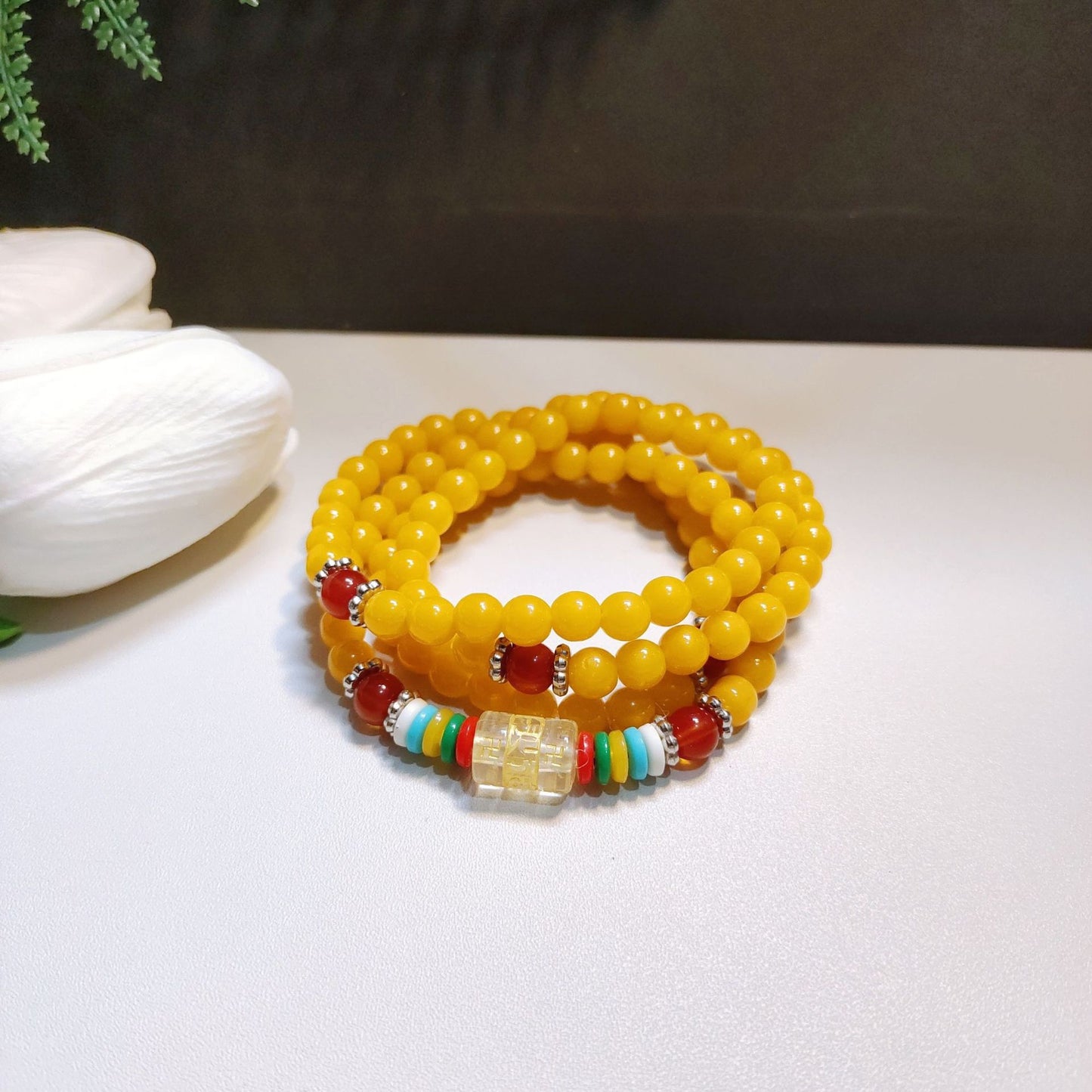 Beads Safe Imitation Garnet Agate White Bracelets