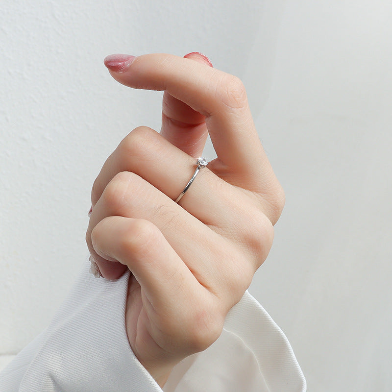 Diamond Little Finger Stainless Steel Titanium Rings
