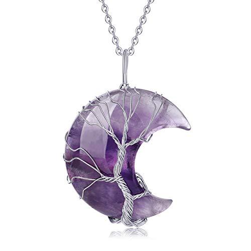 Amethyst Moon Tree Of Life Handmade Necklaces