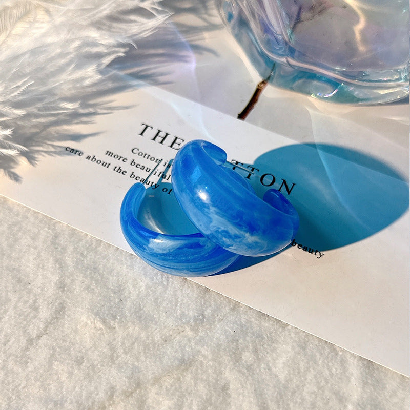 Fashion Design Candy Color Chain Female Dopamine Rings