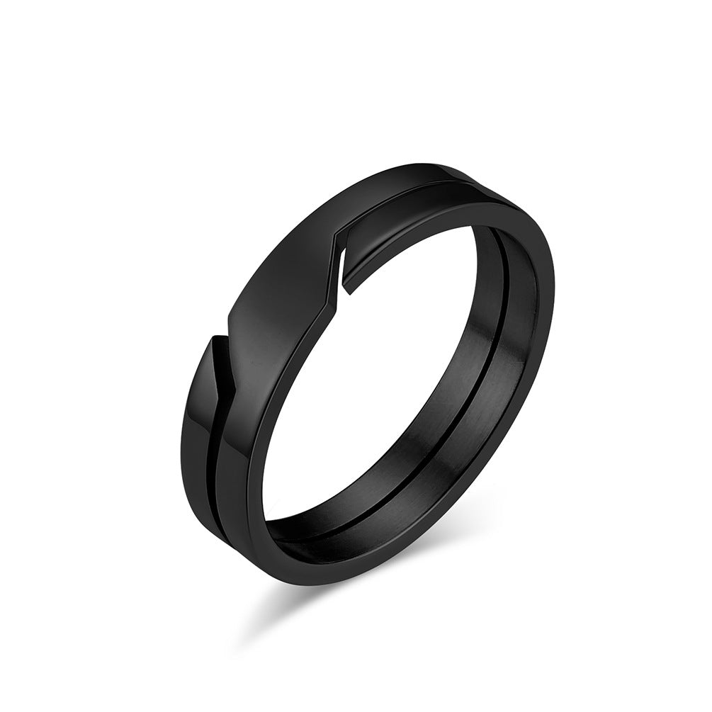 Women's & Men's Unisex Style Air Leakage Titanium Steel Niche Personality Rings