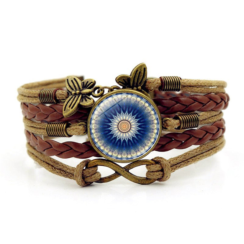 Life Female Butterfly Infinite Symbol Retro Woven Hand Jewelry Bracelets
